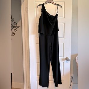 Antonio Melani Black Formal Jumpsuit with Bow on Shoulder
